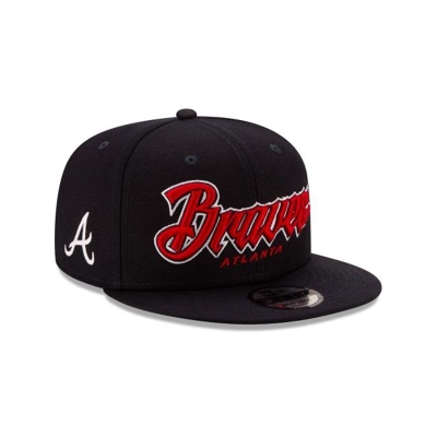 Blue Atlanta Braves Hat - New Era MLB Slab 9FIFTY Snapback Caps USA2498170